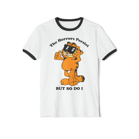 The Horrors Persist But So Do I Retro Garfield Ringer T-Shirt