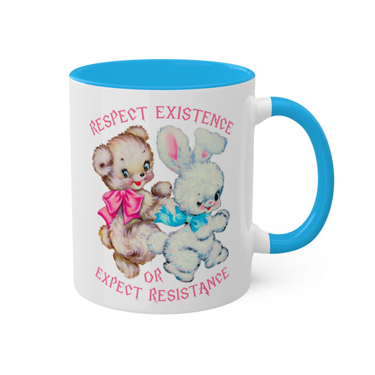 Cute Retro Respect Existence or Expect Resistance Mug