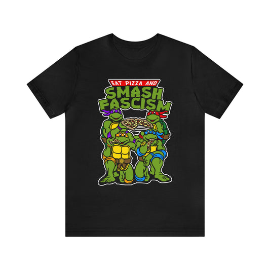Retro 80s TMNT Smash Fascism T-Shirt