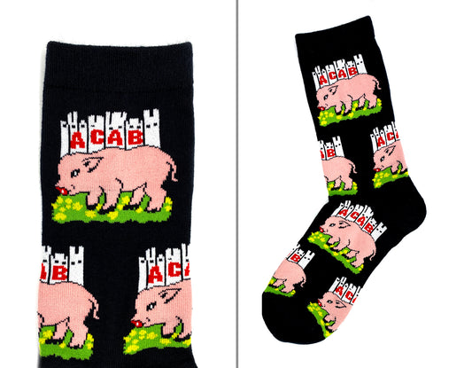 Cute Retro Pig ACAB Socks