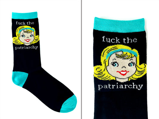 Cute Retro Fuck the Patriarchy Socks