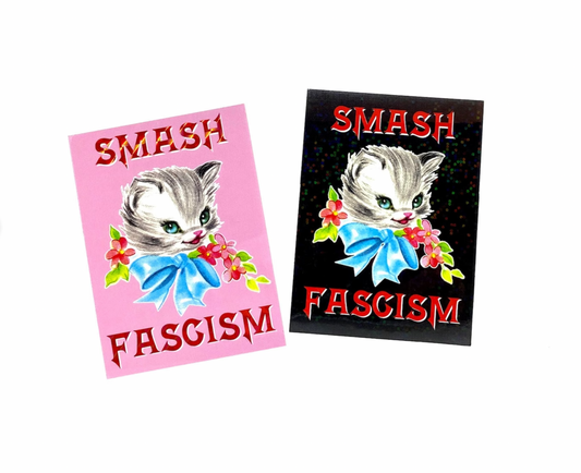 Cute Kitty Smash Fascism Sticker