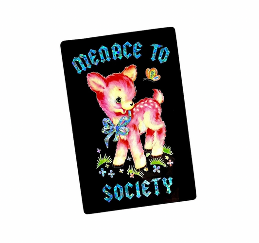 Cute Retro Deer Menace to Society Sticker