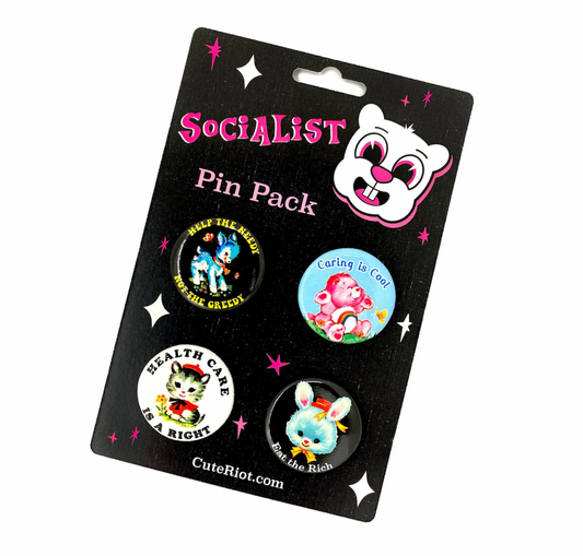 Cute Retro Socialist Pin Pack