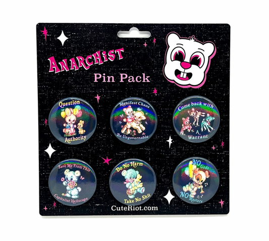 Cute Retro Anarchist Pin Pack