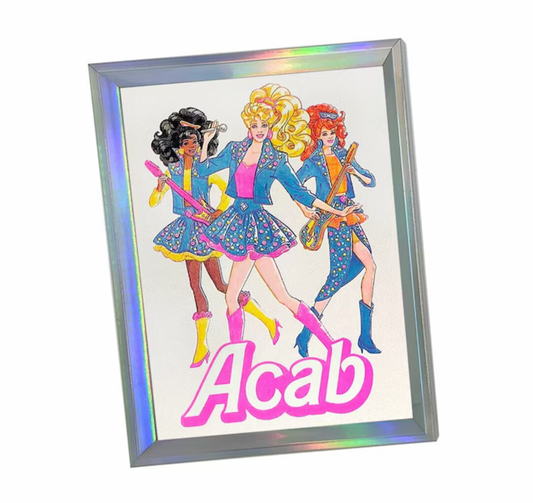 ACAB Barbie Neon Risograph Art Print