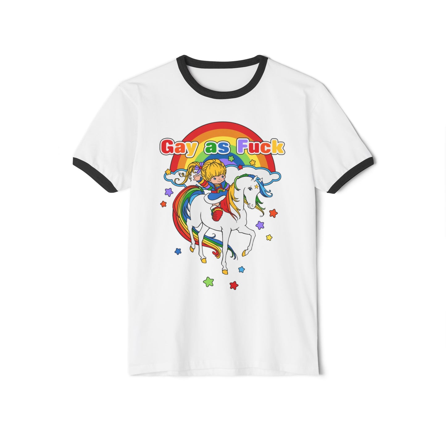 Cute Retro Gay As Fuck Ringer T-Shirt