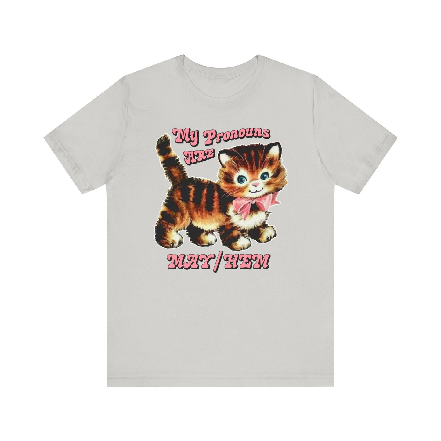 Cute Retro Kitty My Pronouns are May/Hem T-Shirt