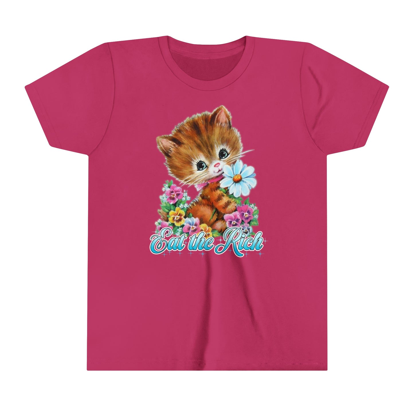 Kids Cute Kitty Eat the Rich Youth T-Shirt