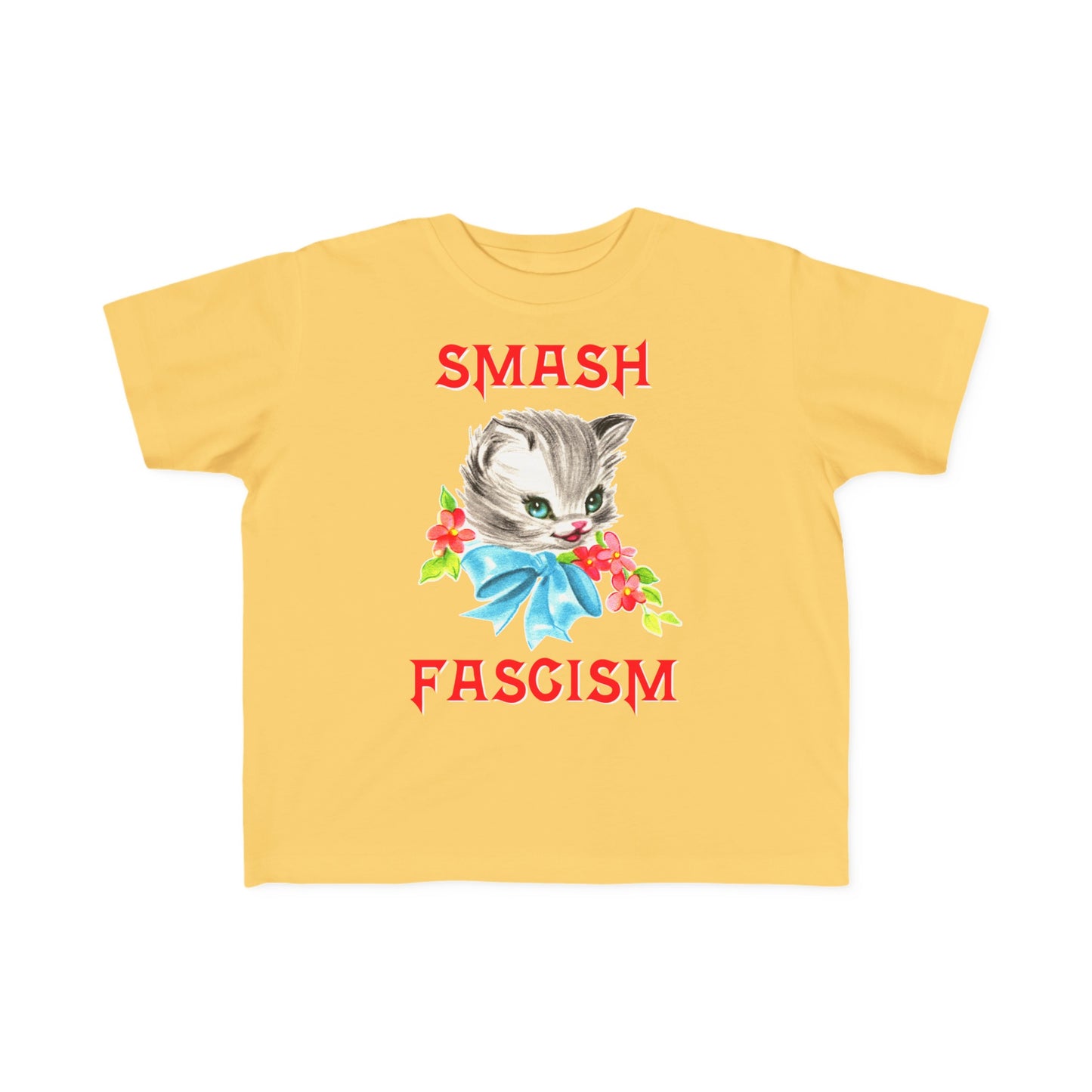 Cute Kitty Smash Fascism Toddler Kids T-Shirt