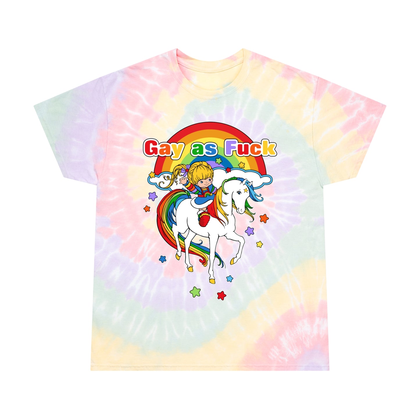 Cute Retro Gay As Fuck Rainbow Tie-Dye T-shirt