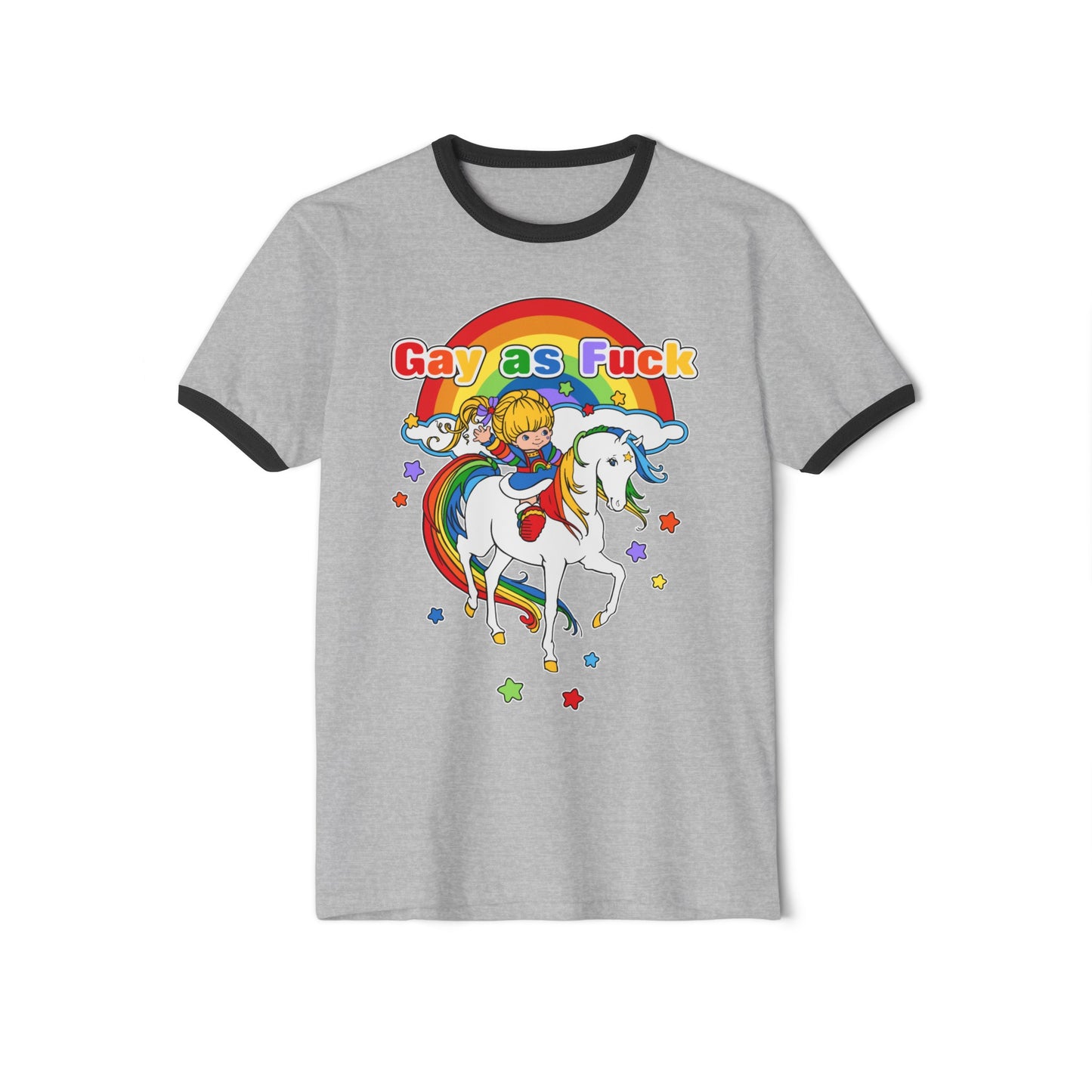 Cute Retro Gay As Fuck Ringer T-Shirt