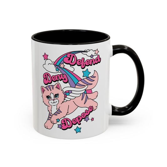 Cute Kitty Deny Defend Depose Mug