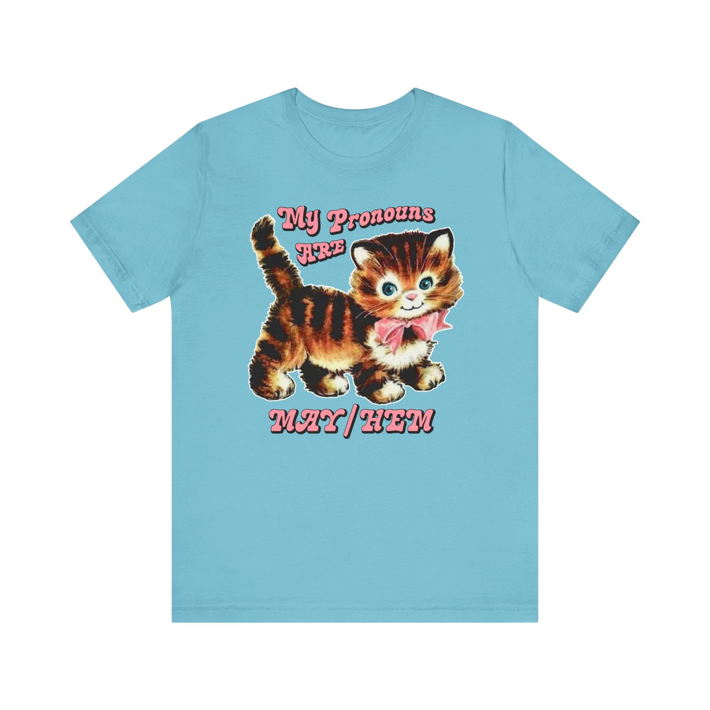 Cute Retro Kitty My Pronouns are May/Hem T-Shirt