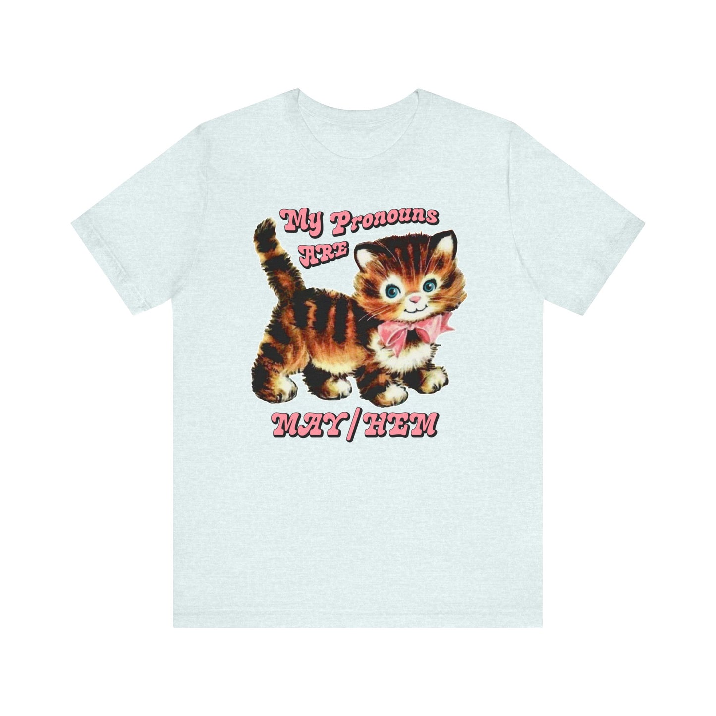 Cute Retro Kitty My Pronouns are May/Hem T-Shirt