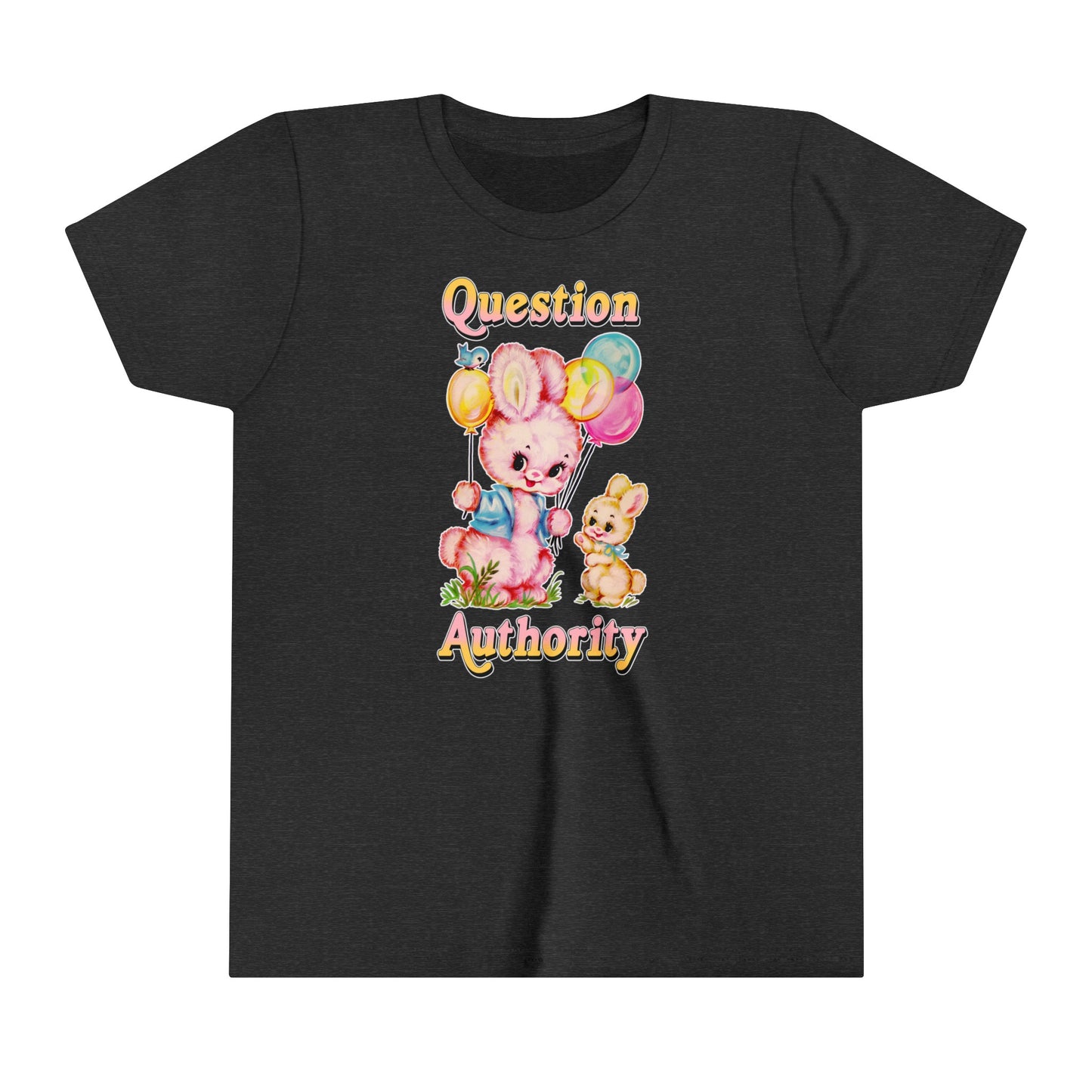 Kids Cute Retro Question Authority Youth T-Shirt