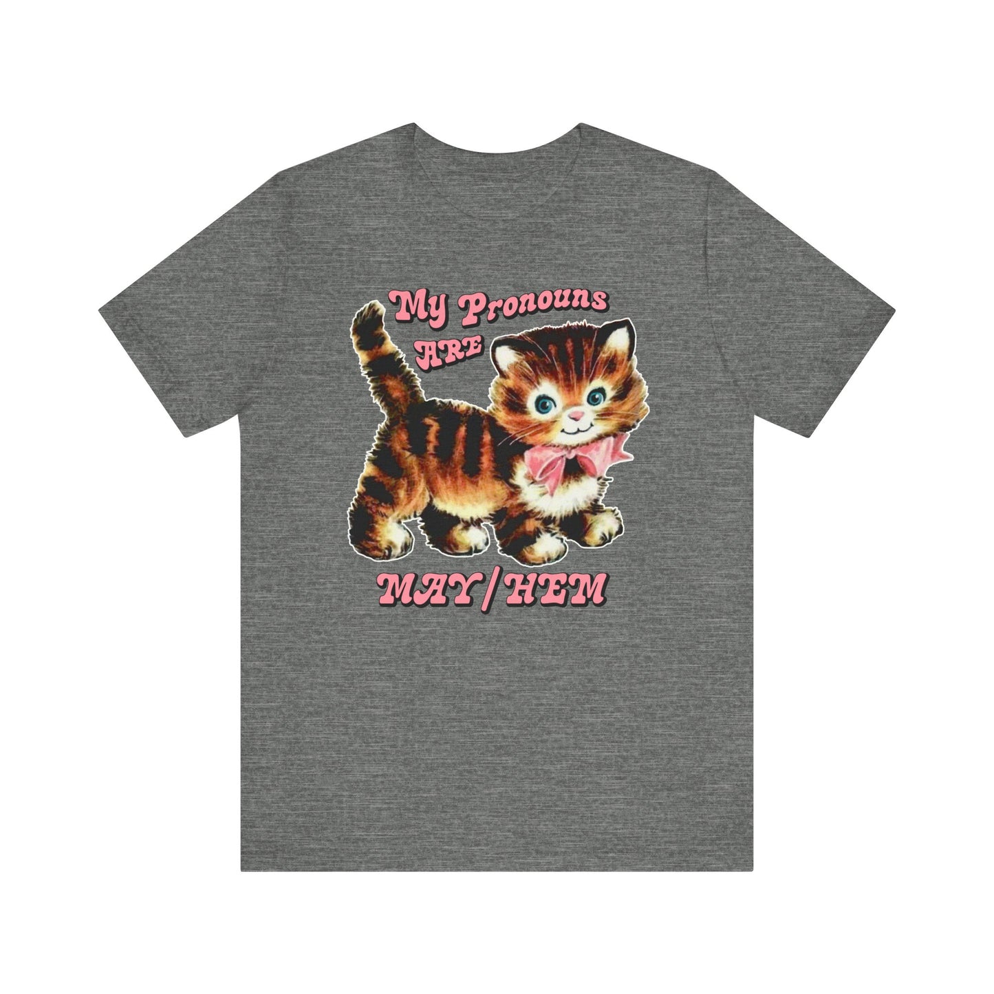 Cute Retro Kitty My Pronouns are May/Hem T-Shirt