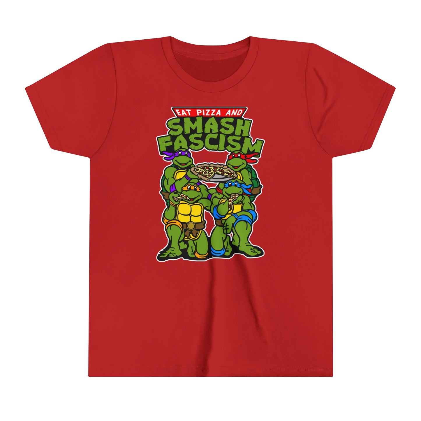 Kids Eat Pizza and Smash Fascism Youth T-Shirt