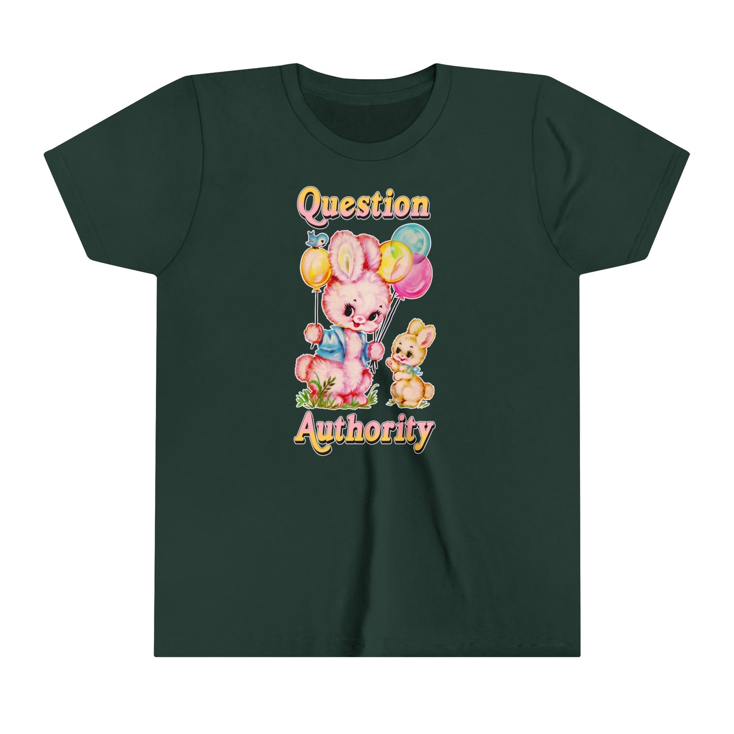 Kids Cute Retro Question Authority Youth T-Shirt