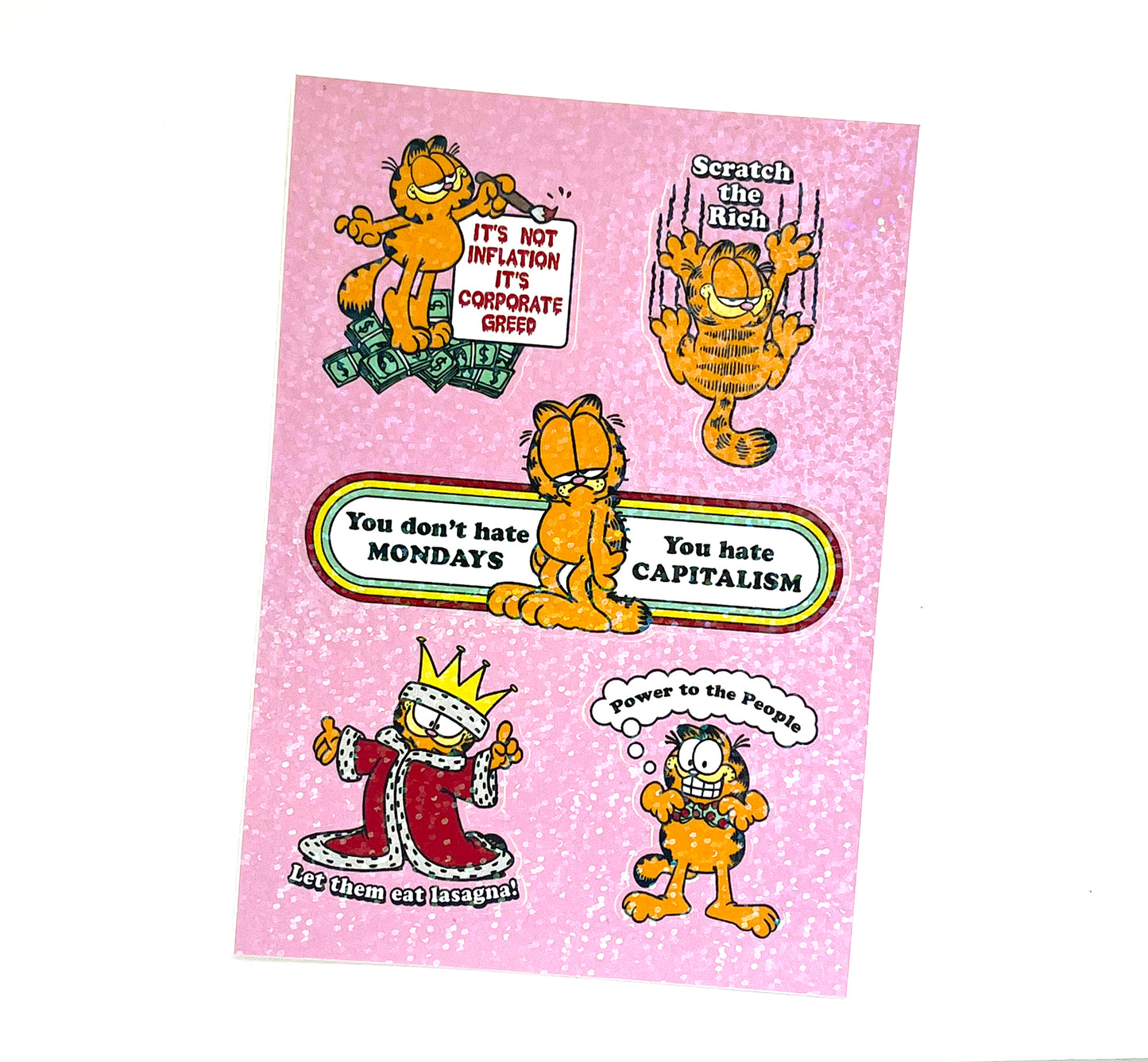 Garfield Anti-Capitalist Sticker Sheet