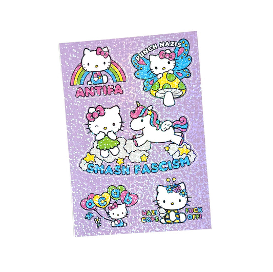 Hello Kitty Anti-Fascist Sticker Sheet