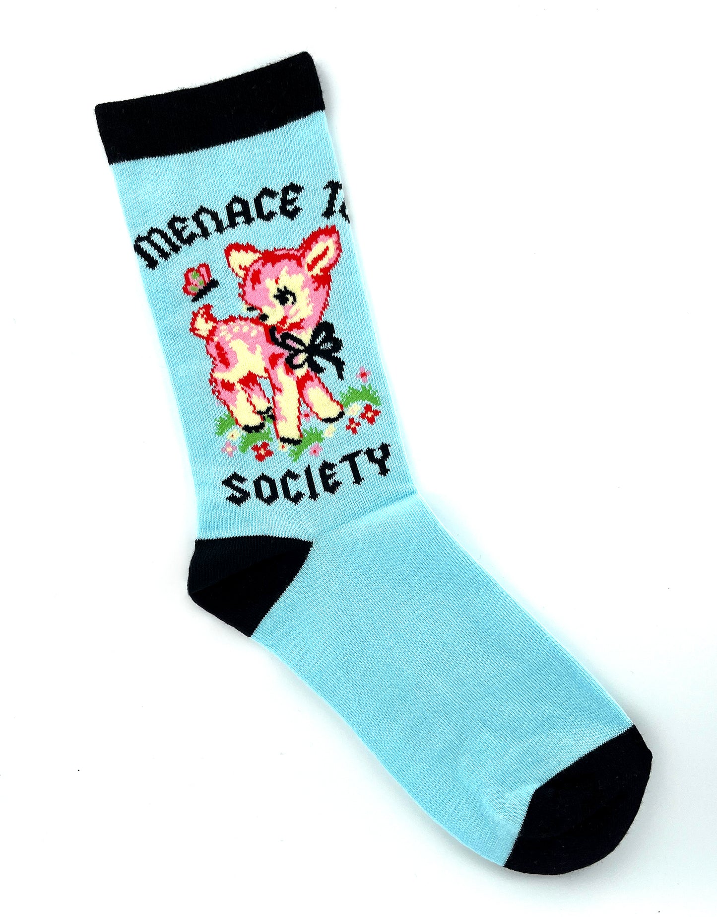 Cute Retro Deer Menace to Society Socks