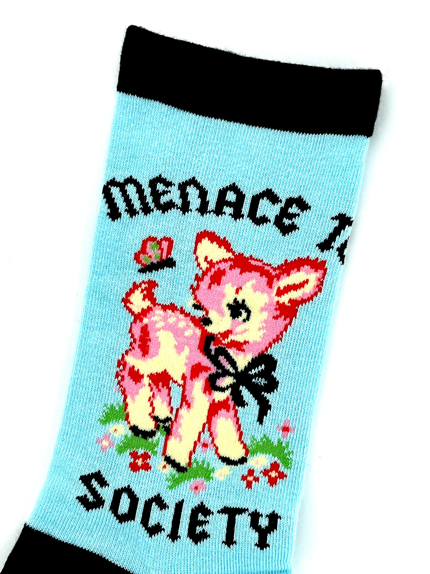 Cute Retro Deer Menace to Society Socks