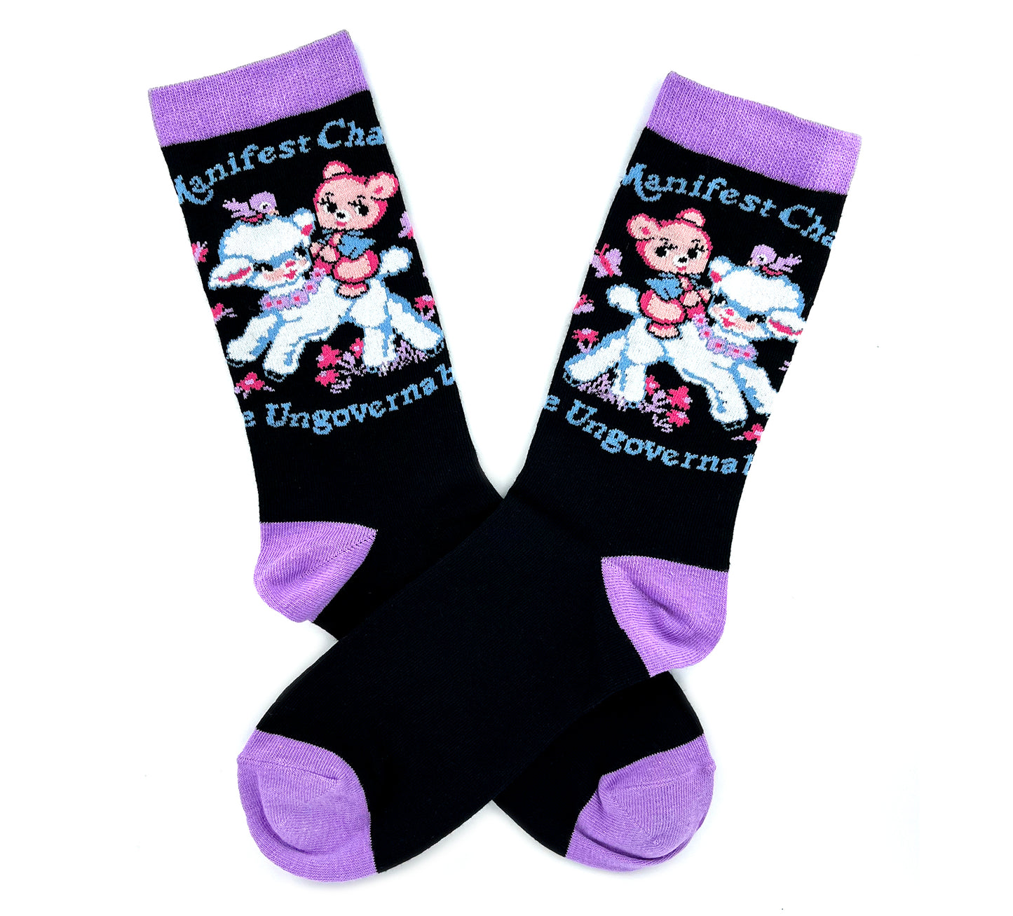 Cute Retro Manifest Chaos Be Ungovernable Socks