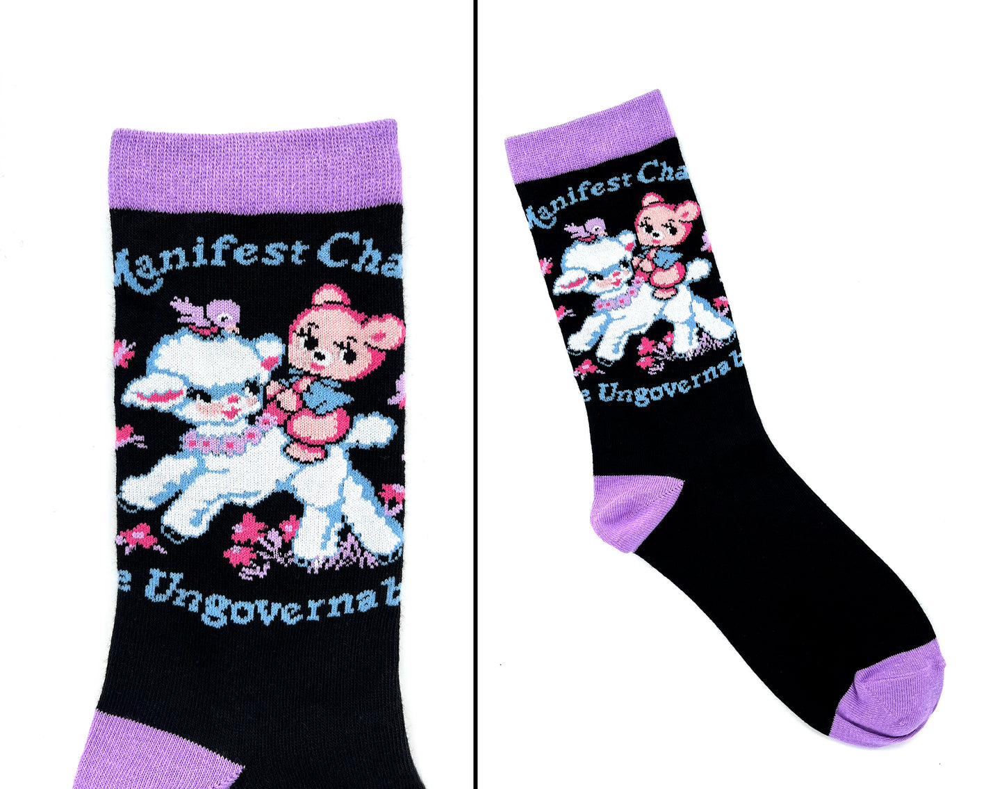 Cute Retro Manifest Chaos Be Ungovernable Socks