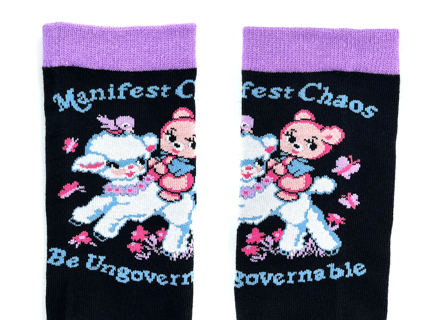 Cute Retro Manifest Chaos Be Ungovernable Socks